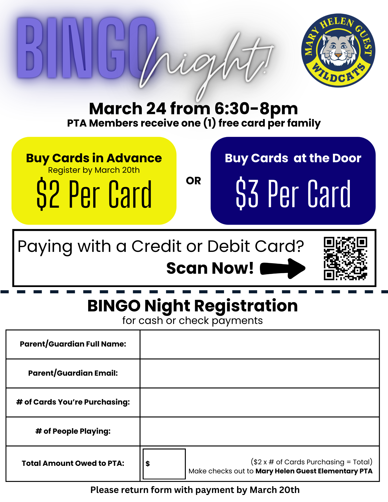 BINGO Night Flyer - Spring 2025